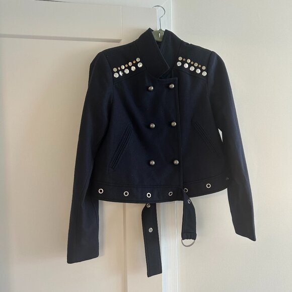 Free People Jackets & Blazers - Free People Navy Blue Studded Jacket - Sample! Not yet available online!